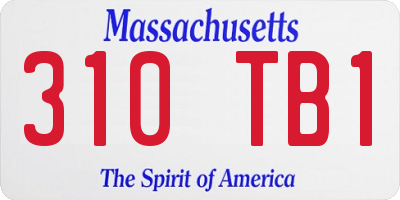 MA license plate 310TB1