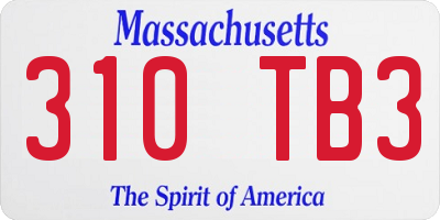 MA license plate 310TB3