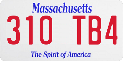 MA license plate 310TB4
