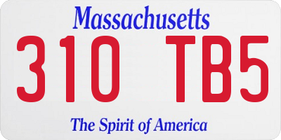 MA license plate 310TB5