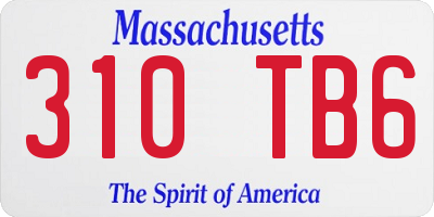 MA license plate 310TB6