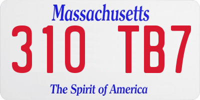 MA license plate 310TB7