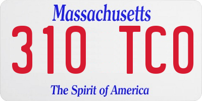MA license plate 310TC0
