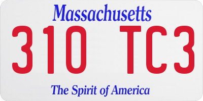 MA license plate 310TC3