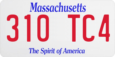 MA license plate 310TC4