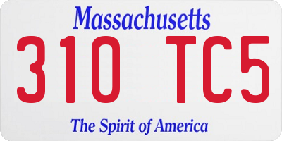 MA license plate 310TC5