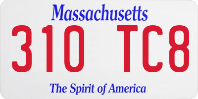 MA license plate 310TC8