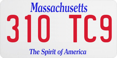 MA license plate 310TC9