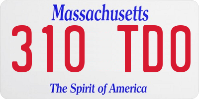 MA license plate 310TD0
