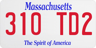 MA license plate 310TD2