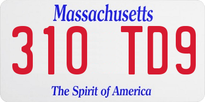 MA license plate 310TD9