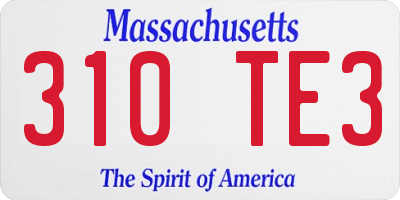 MA license plate 310TE3