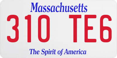 MA license plate 310TE6