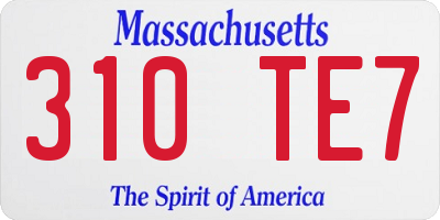 MA license plate 310TE7
