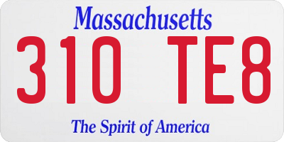 MA license plate 310TE8