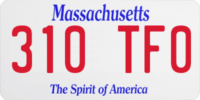 MA license plate 310TF0