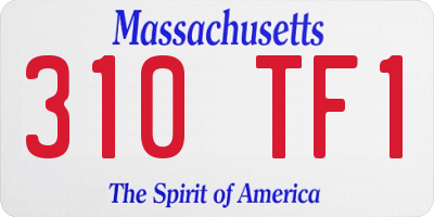 MA license plate 310TF1