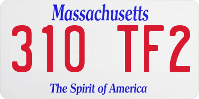MA license plate 310TF2