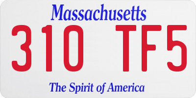 MA license plate 310TF5