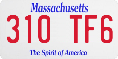 MA license plate 310TF6