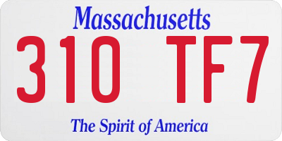 MA license plate 310TF7