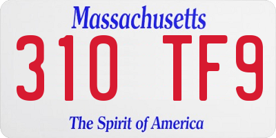 MA license plate 310TF9