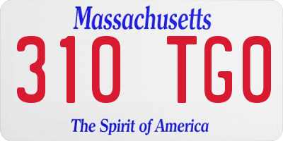 MA license plate 310TG0