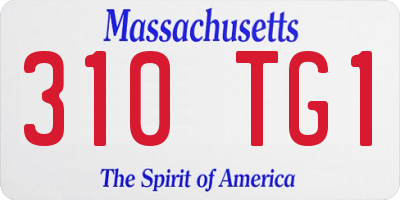 MA license plate 310TG1