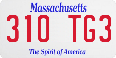 MA license plate 310TG3