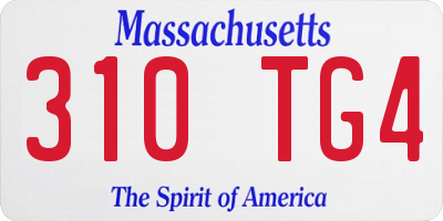 MA license plate 310TG4