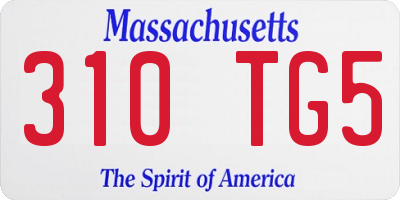 MA license plate 310TG5