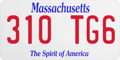 MA license plate 310TG6