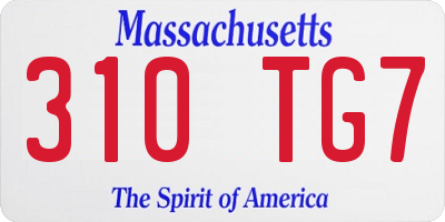 MA license plate 310TG7