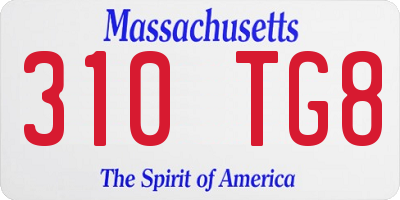 MA license plate 310TG8