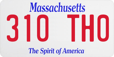 MA license plate 310TH0
