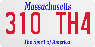 MA license plate 310TH4