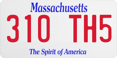 MA license plate 310TH5