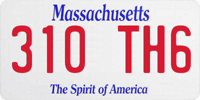 MA license plate 310TH6