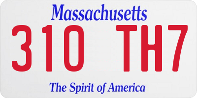 MA license plate 310TH7