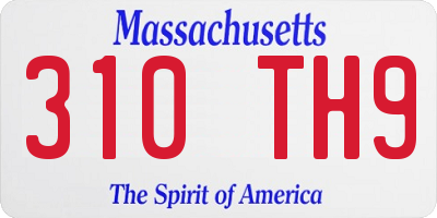 MA license plate 310TH9