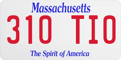 MA license plate 310TI0