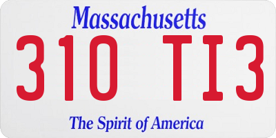 MA license plate 310TI3
