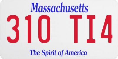 MA license plate 310TI4