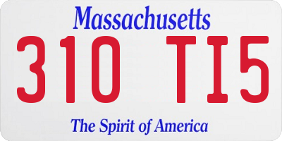 MA license plate 310TI5