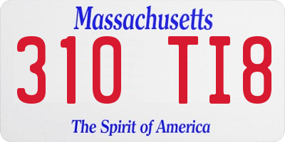 MA license plate 310TI8