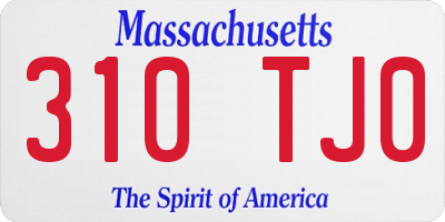MA license plate 310TJ0