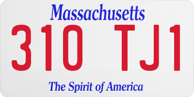 MA license plate 310TJ1