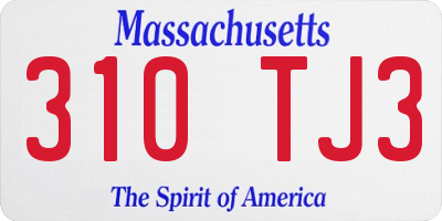 MA license plate 310TJ3