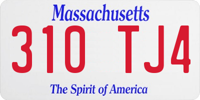 MA license plate 310TJ4