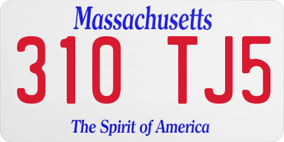 MA license plate 310TJ5